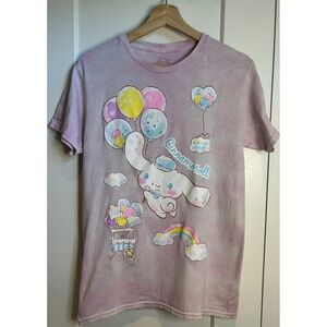 Sanrio Cinnamoroll Pink Tie Dye Glitter Graphic T-Shirt Small‎